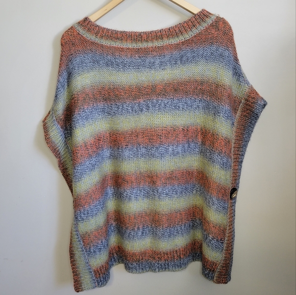 The Limited Wool/Acrylic Striped Oversized Side Button Sweater Size M/L - Picture 6 of 8